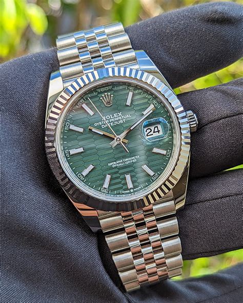 rolex datejust silver green dial|rolex datejust price chart.